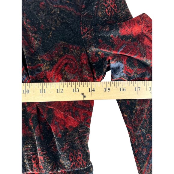 Free People Onyx Combo Printed Velvet Cut-Out Back Long-Sleeve Romper Size 0 - Picture 7 of 14